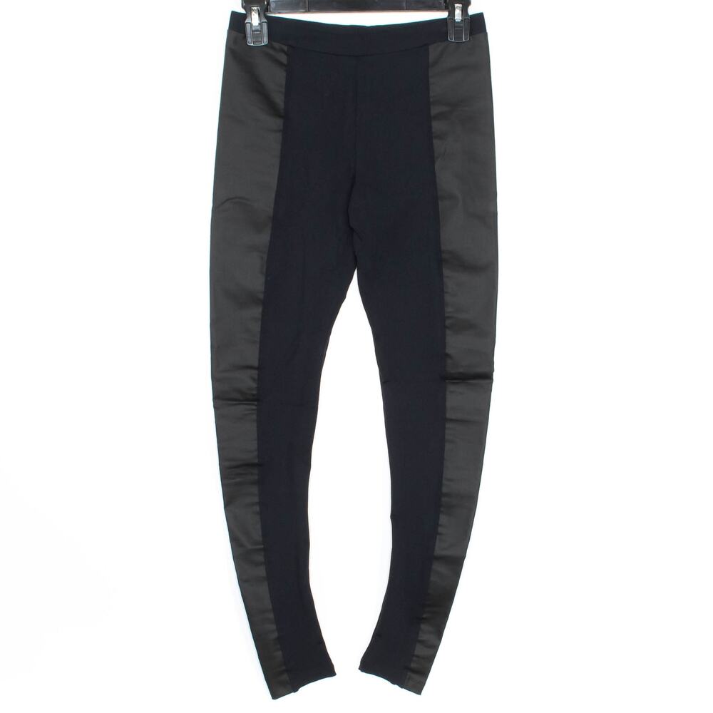 David Lerner Moto Leggings Black S Athleisure Minimalist Edgy Stretch‎ Pull On